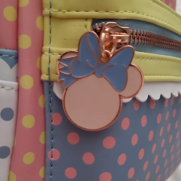 Disney Pink and Yellow Polka Dot Kids Backpack - Picture 5 of 6